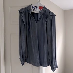 Loft Dusty Blue Satin blouse